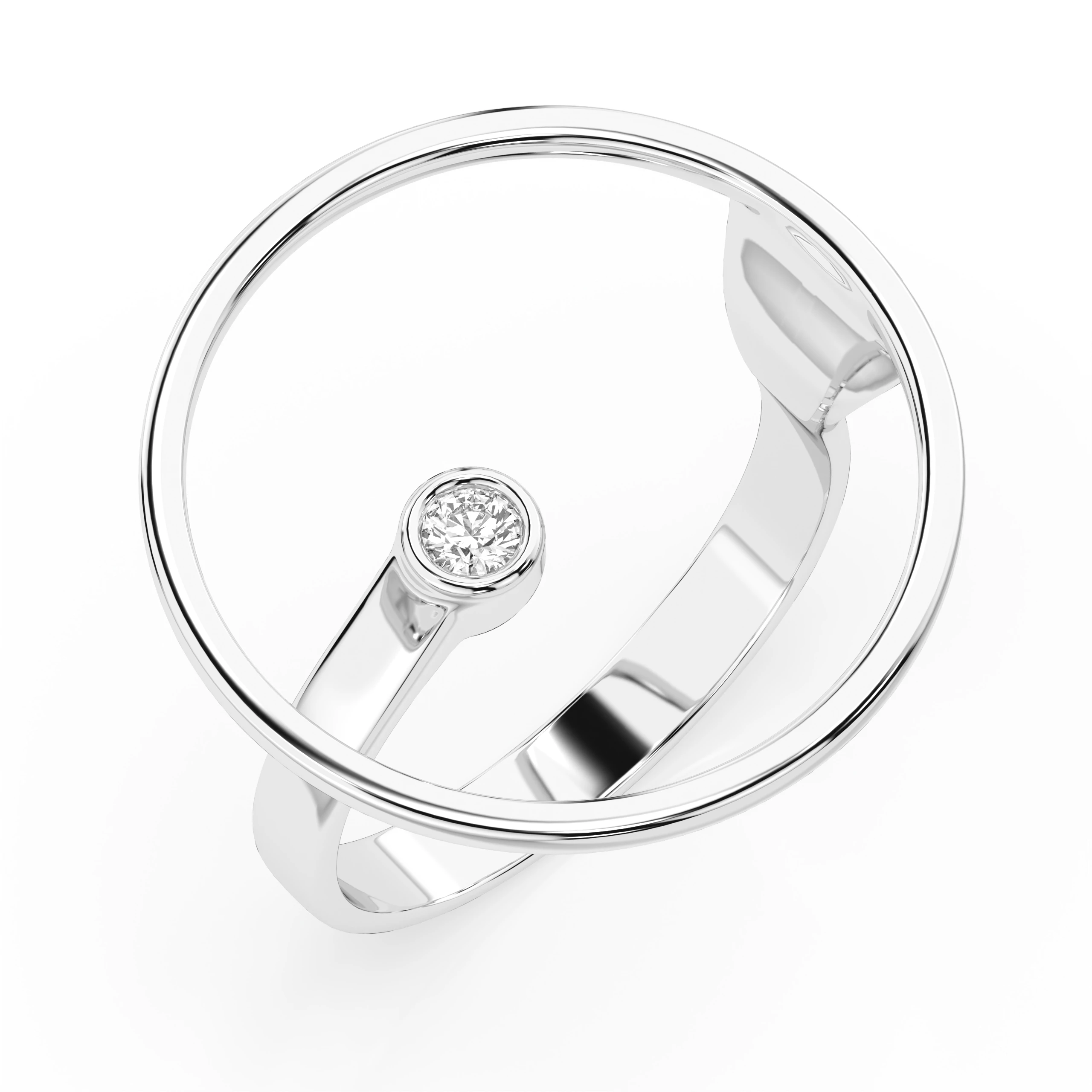Inel de logodnă minimalist din aur cu diamant natural, diamant central rotund de 0.03 ct, G/SI – Mirabella Sublimă