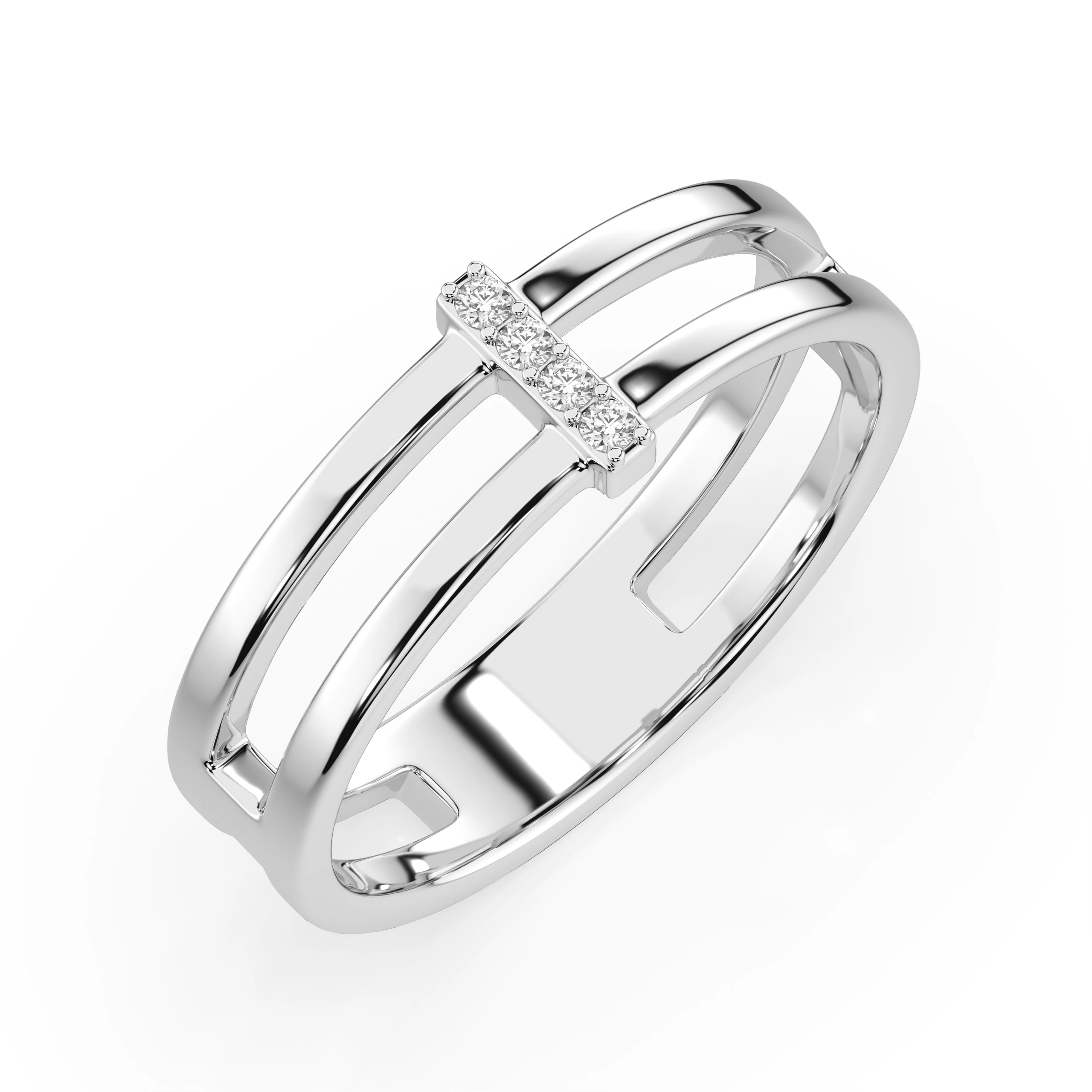 Inel de logodnă minimalist din aur cu diamante naturale, diamant central rotund de 0.04 ct, G/SI – Celestia Prețioasă