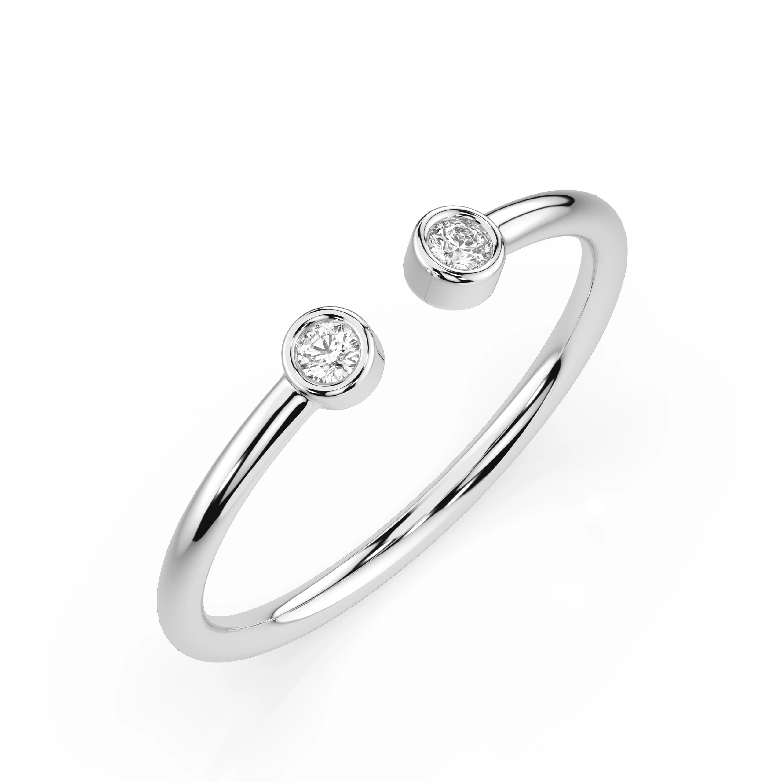 Inel de logodnă minimalist din aur 14k cu diamante naturale, diamant central rotund de 0.04 ct, G/SI – Delphina Eternă
