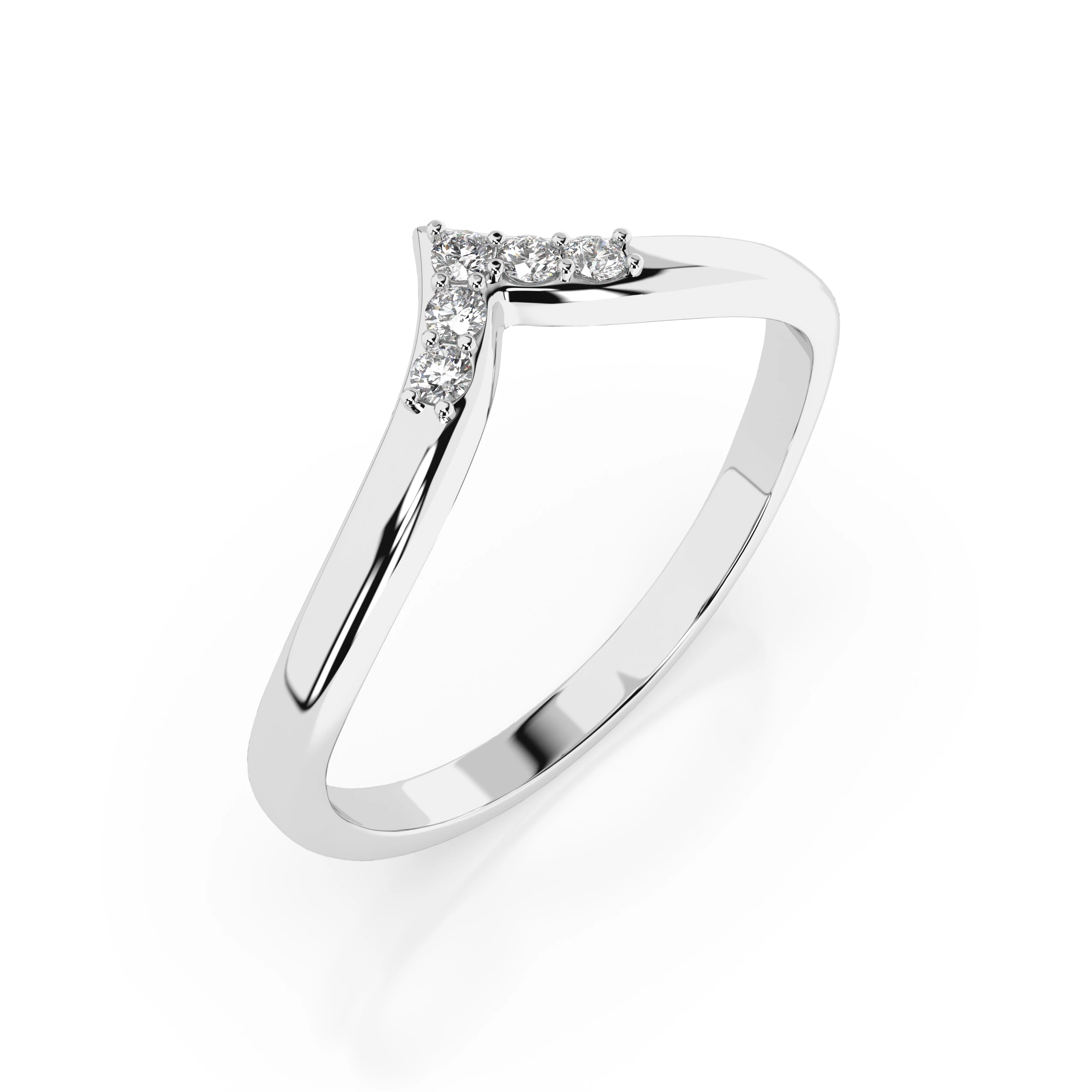 Inel de logodnă minimalist din aur cu diamante naturale, diamant central rotund de 0.05 ct, G/SI – Ophelia Strălucitoare
