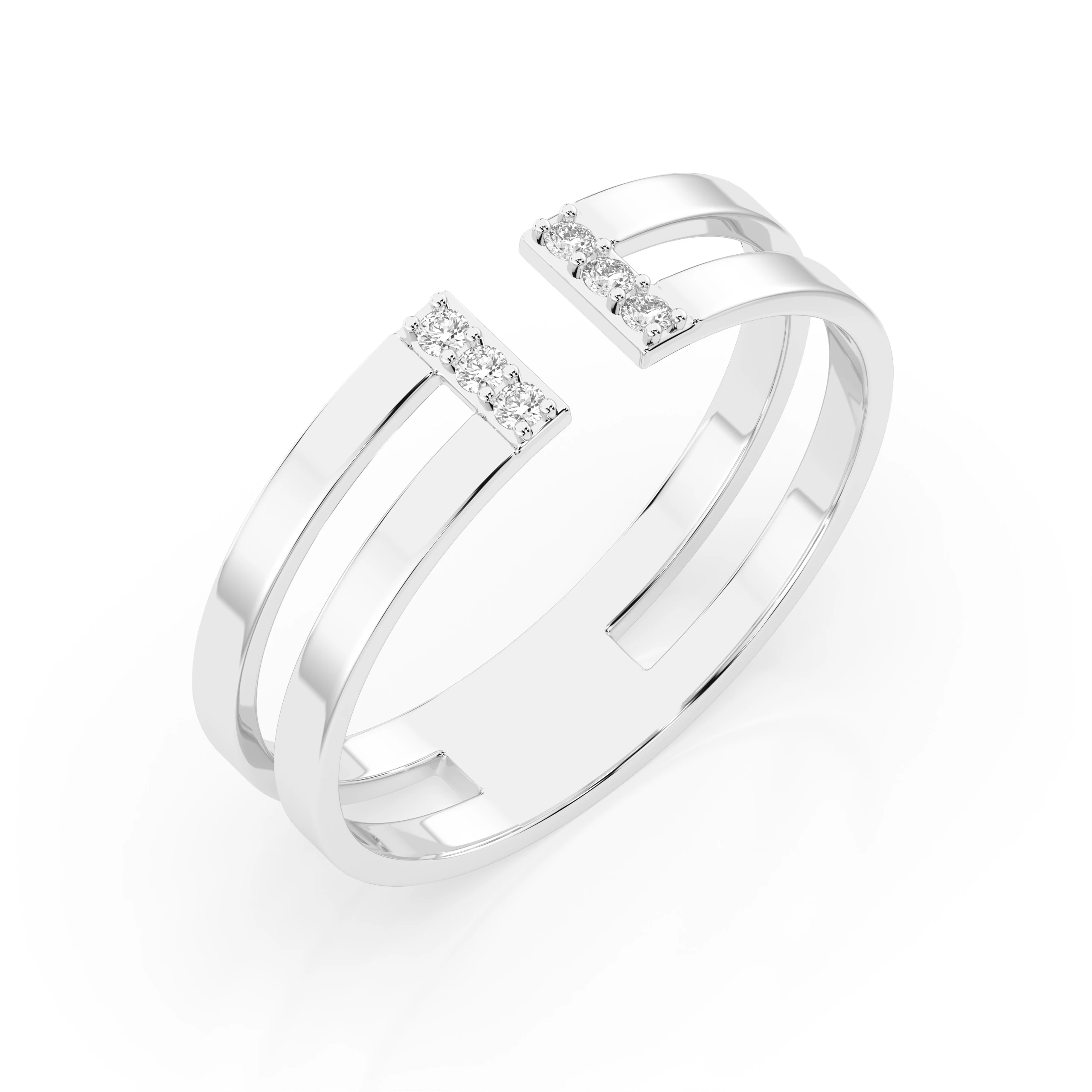 Inel de logodnă minimalist din aur 14k cu diamante naturale, diamant central rotund de 0.06 ct, G/SI – Delphina Prețioasă