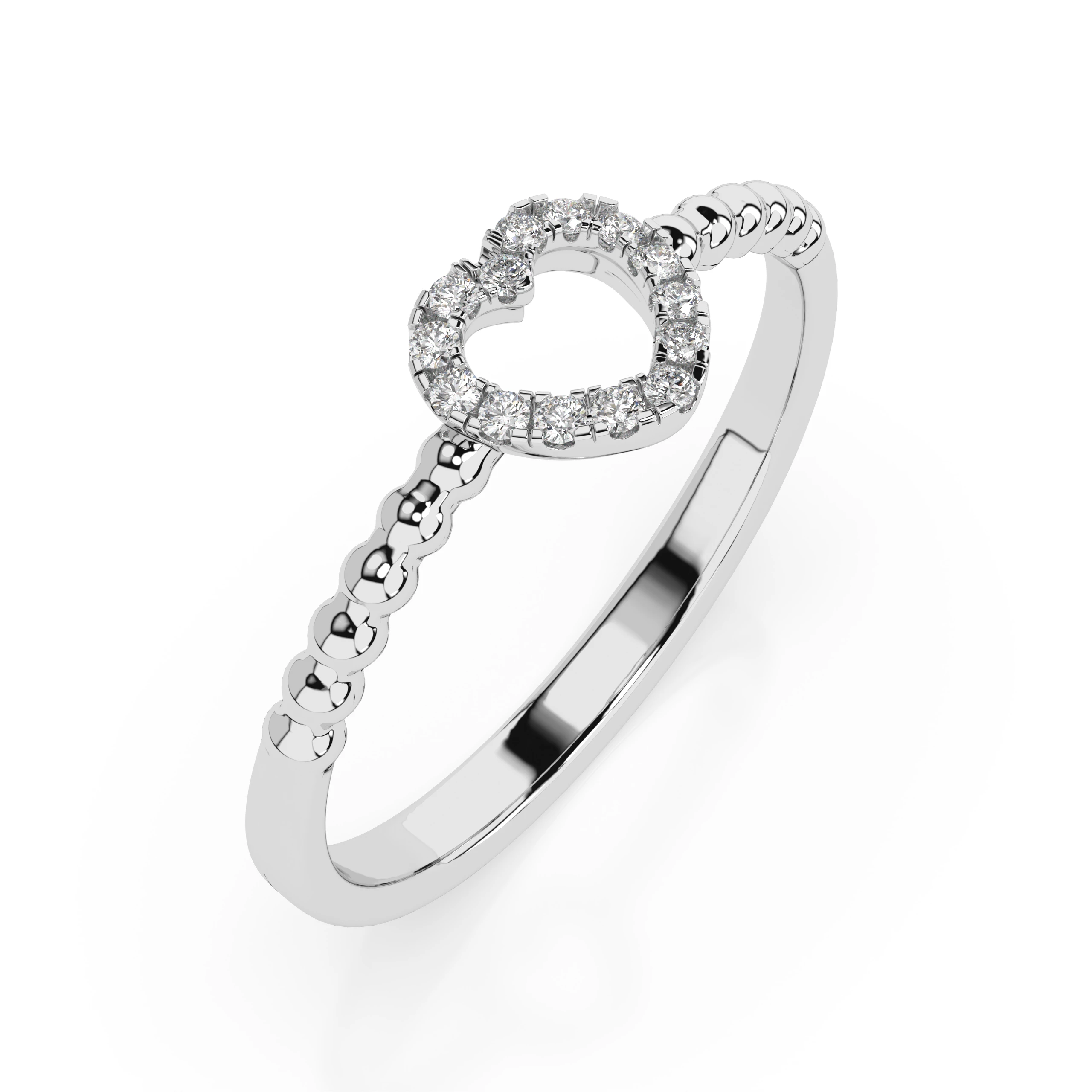 Inel de logodnă minimalist din aur 14k cu diamante naturale, diamant central rotund de 0.07 ct, G/SI – Calista Eternă