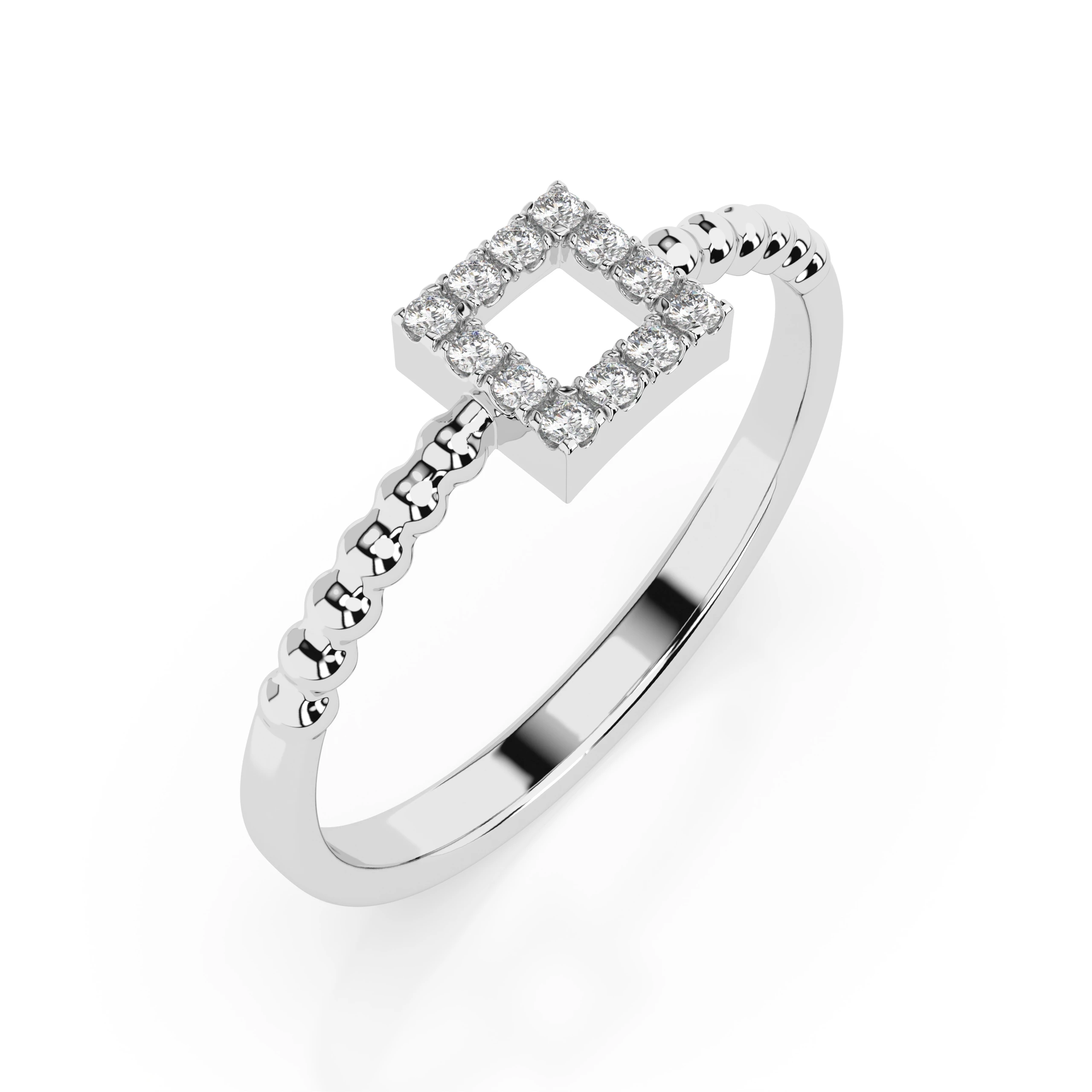 Inel de logodnă minimalist din aur 14k cu diamante naturale, diamant central rotund de 0.07 ct, G/SI – Serenella Sublimă