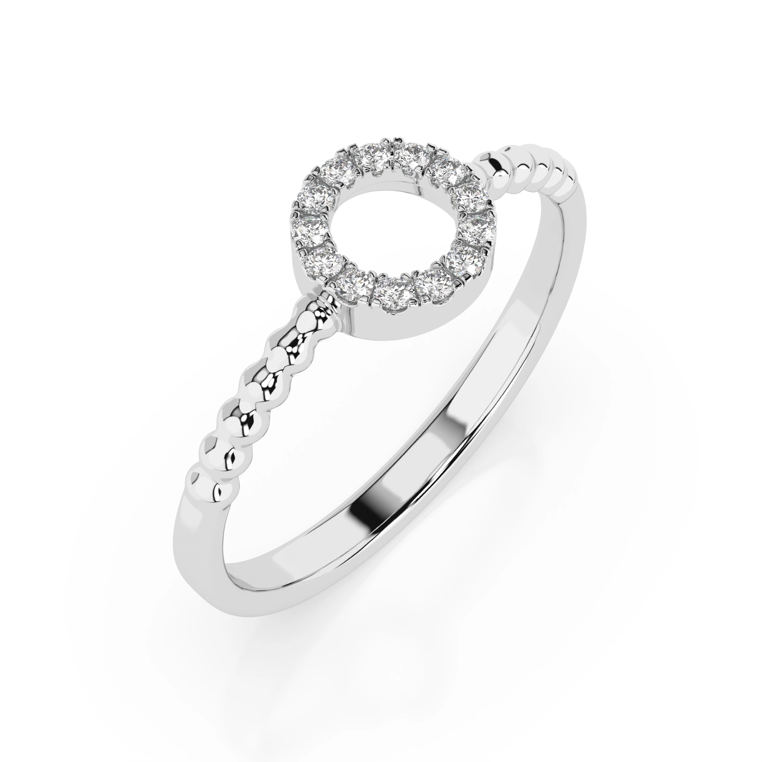 Inel de logodnă minimalist din aur cu diamante naturale, diamant central rotund de 0.08 ct, G/SI – Rosalina Eternă