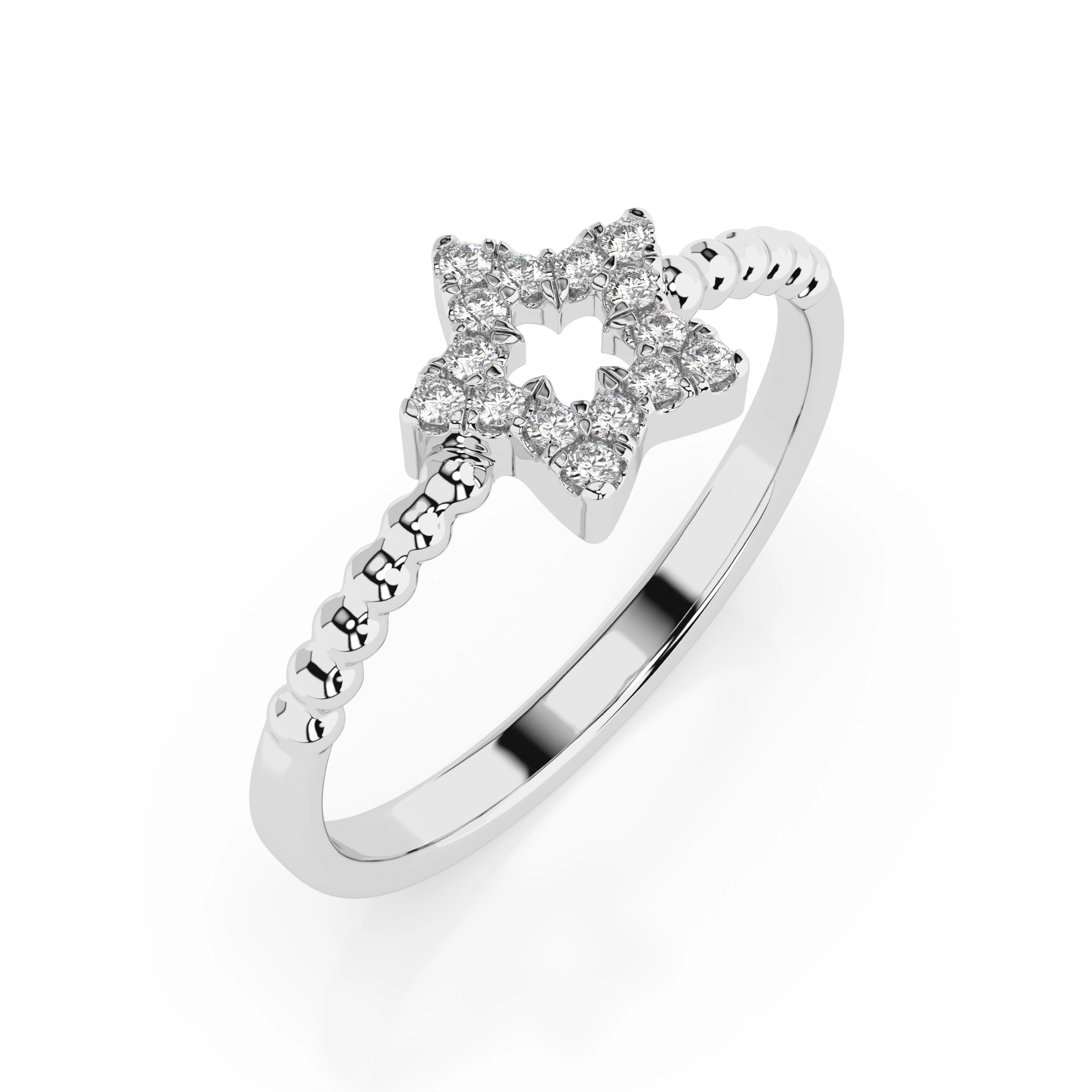 Inel de logodnă minimalist din aur 14k cu diamante naturale, diamant central rotund de 0.09 ct, G/SI – Violetta Grațioasă