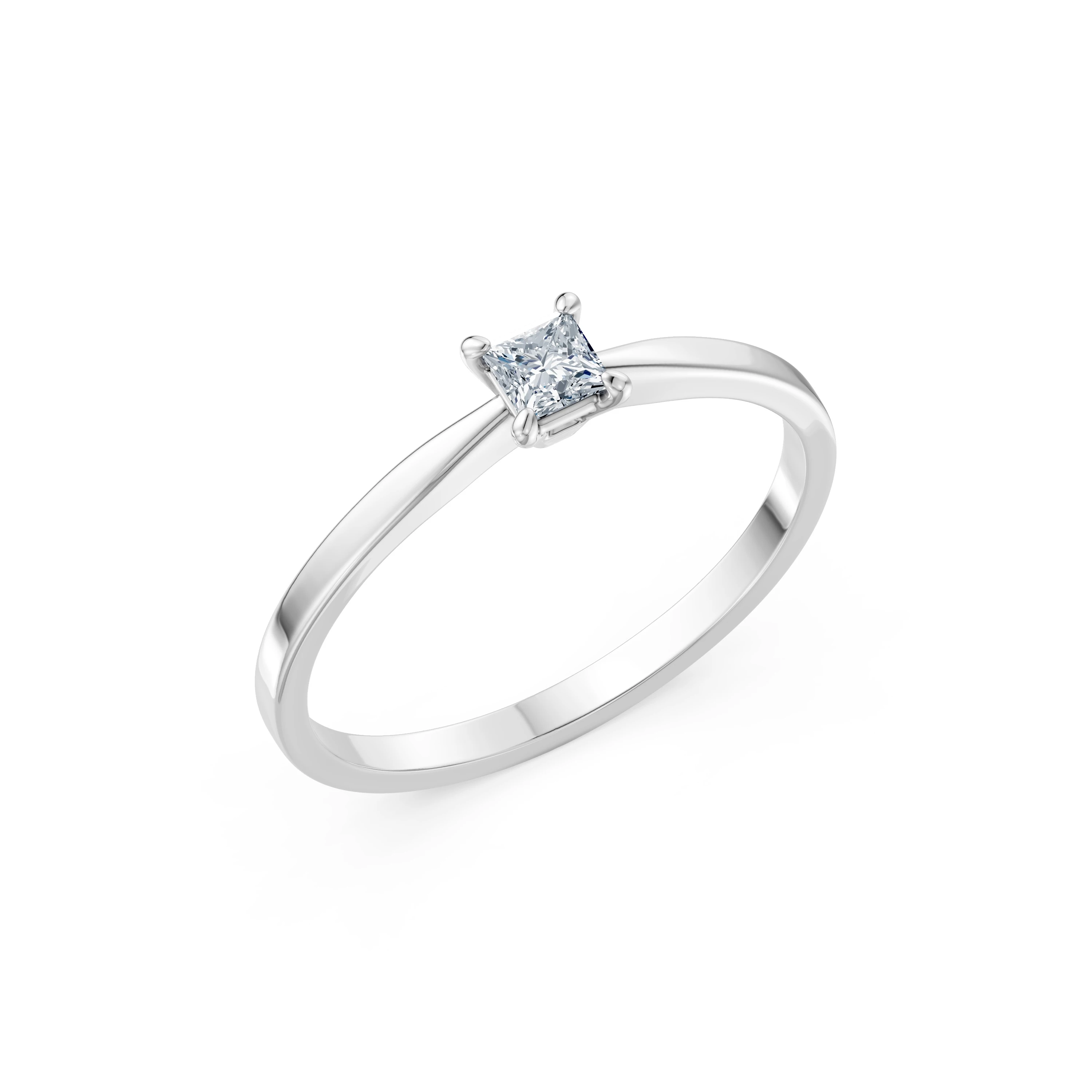 Inel de logodnă solitaire din aur cu diamant natural, diamant central de 0.17 ct, G/SI – Isadora Strălucitoare