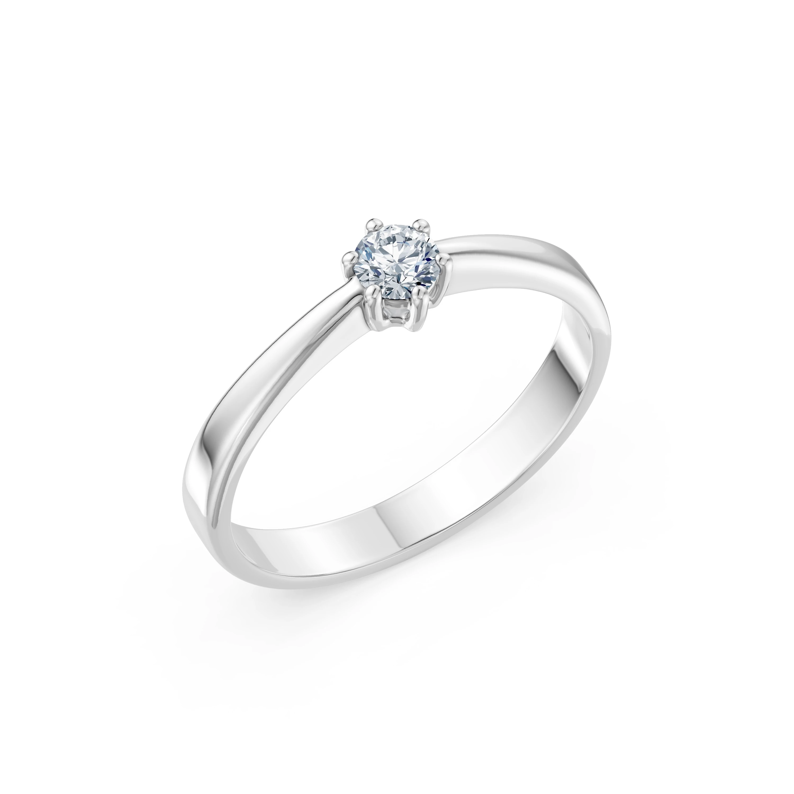 Inel de logodnă solitaire din aur 14k cu diamant natural, diamant central de 0.2 ct, G/SI – Amalthea Prețioasă