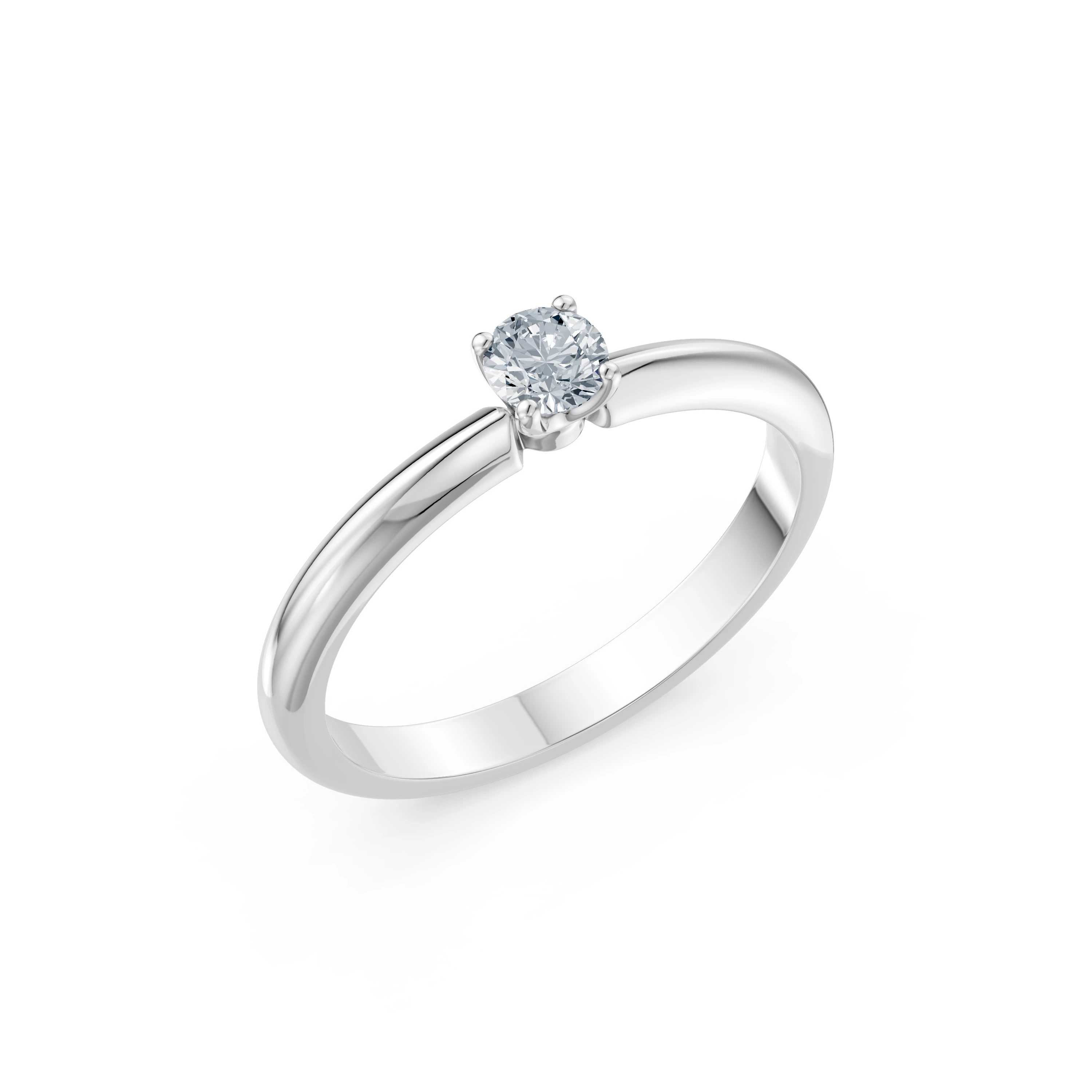 Inel de logodnă solitaire din aur cu diamant natural, diamant central de 0.2 ct, G/SI – Seraphina Eternă