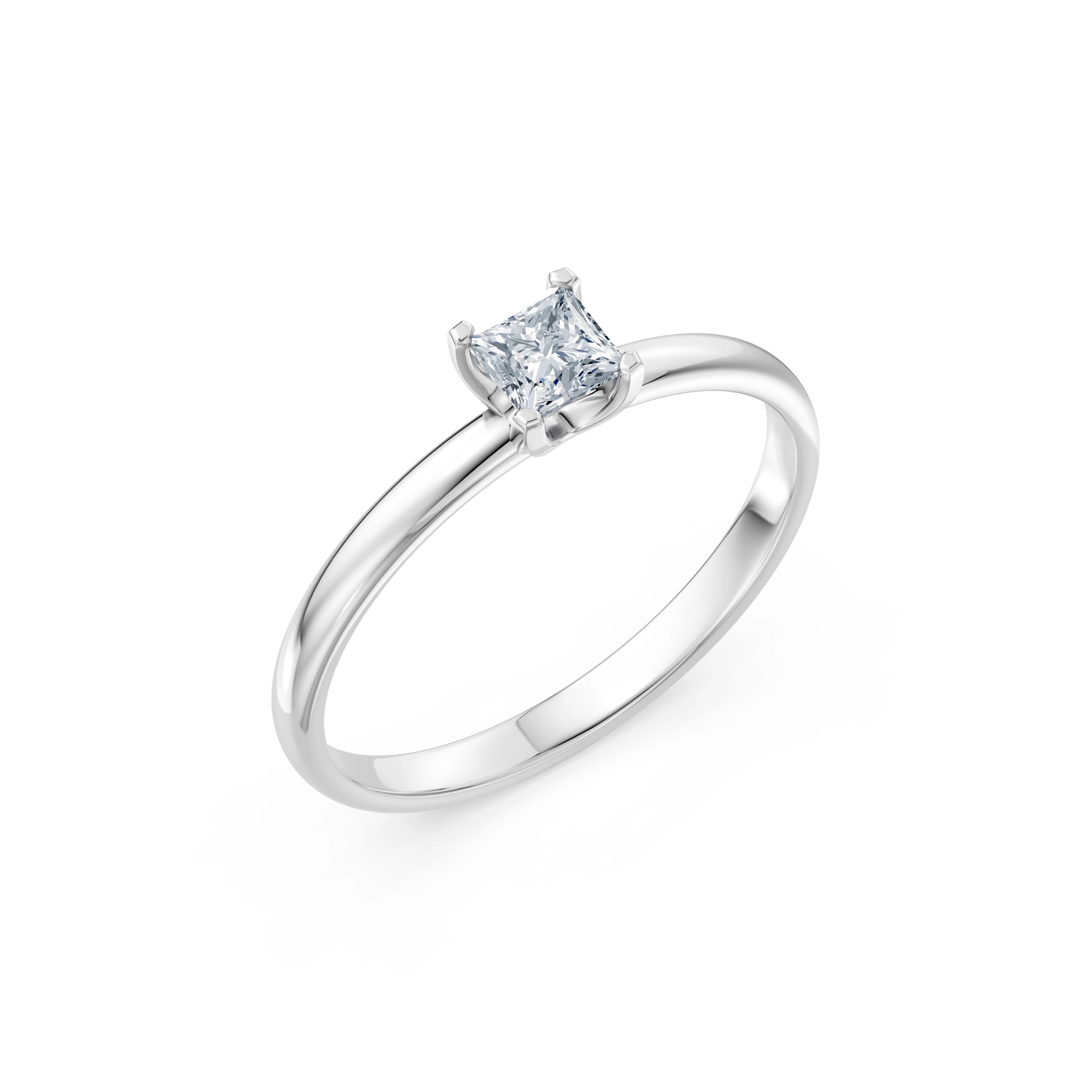 Inel de logodnă solitaire din aur 14k cu diamant natural, diamant central de 0.3 ct, G/SI – Amalthea Romantică