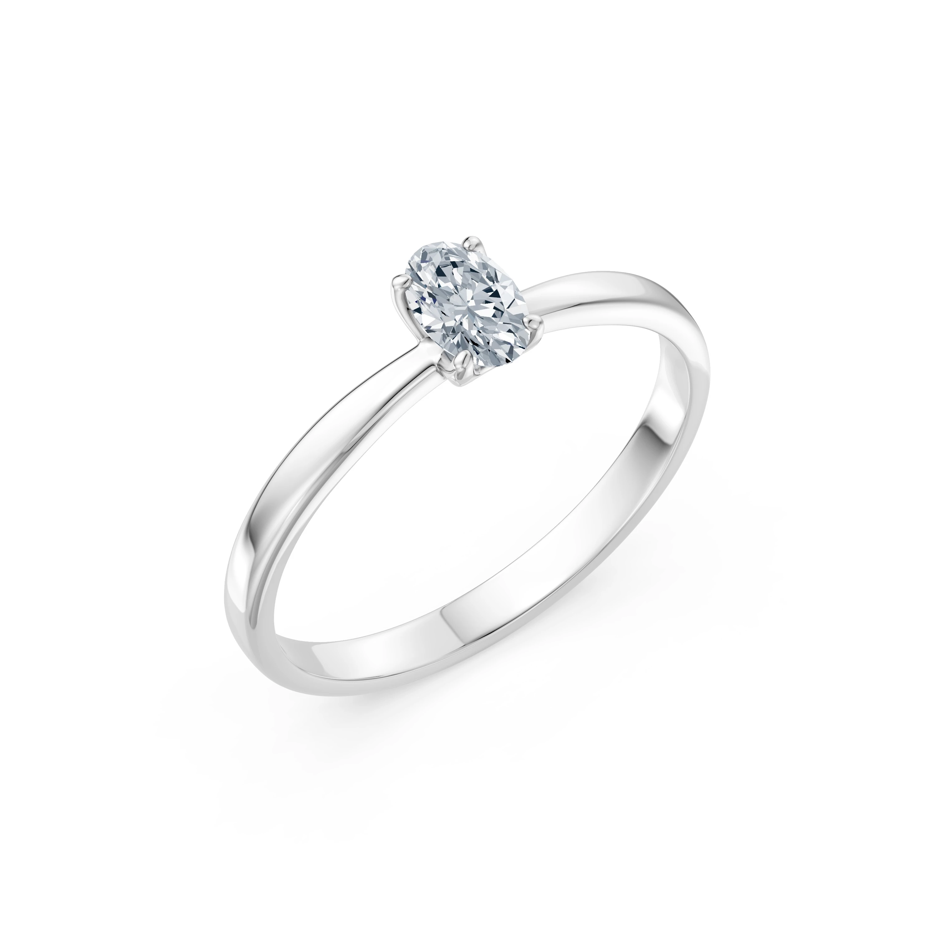 Inel de logodnă solitaire din aur cu diamant natural, diamant central de 0.3 ct, G/SI – Elara Romantică