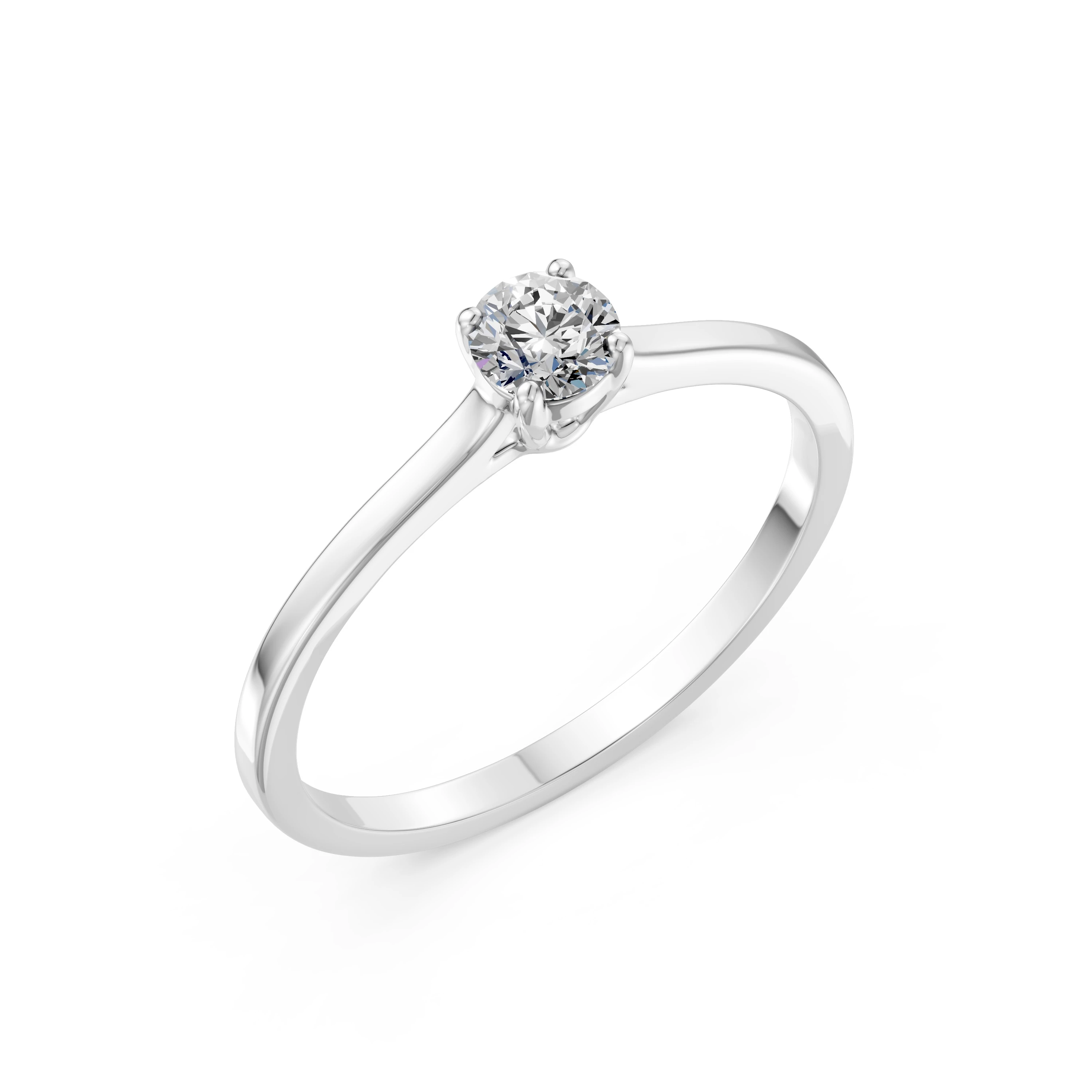 Inel de logodnă solitaire din aur cu diamant natural, diamant central de 0.3 ct, G/SI – Isadora Prețioasă