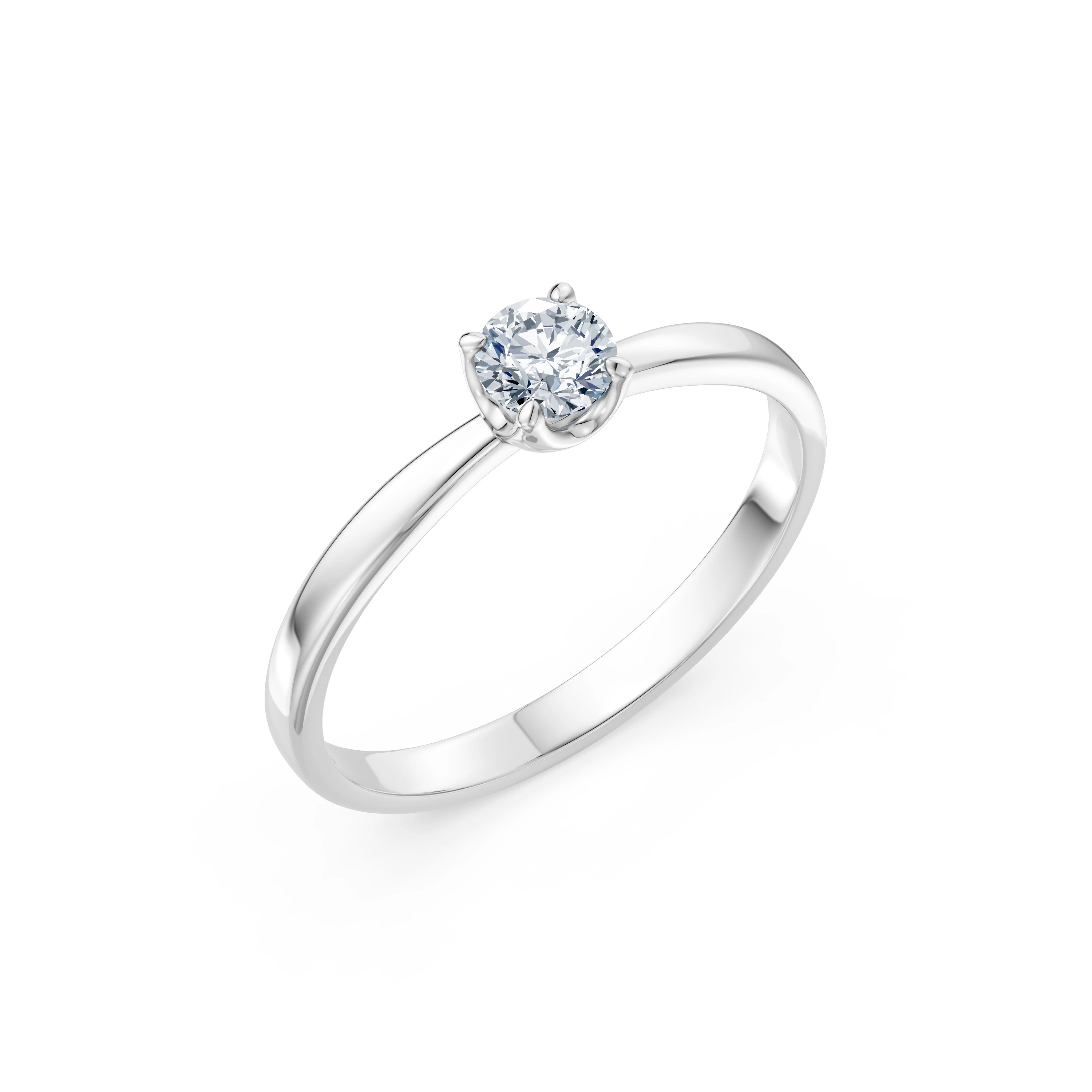 Inel de logodnă solitaire din aur cu diamant natural, diamant central de 0.3 ct, G/SI – Mirabella Regală