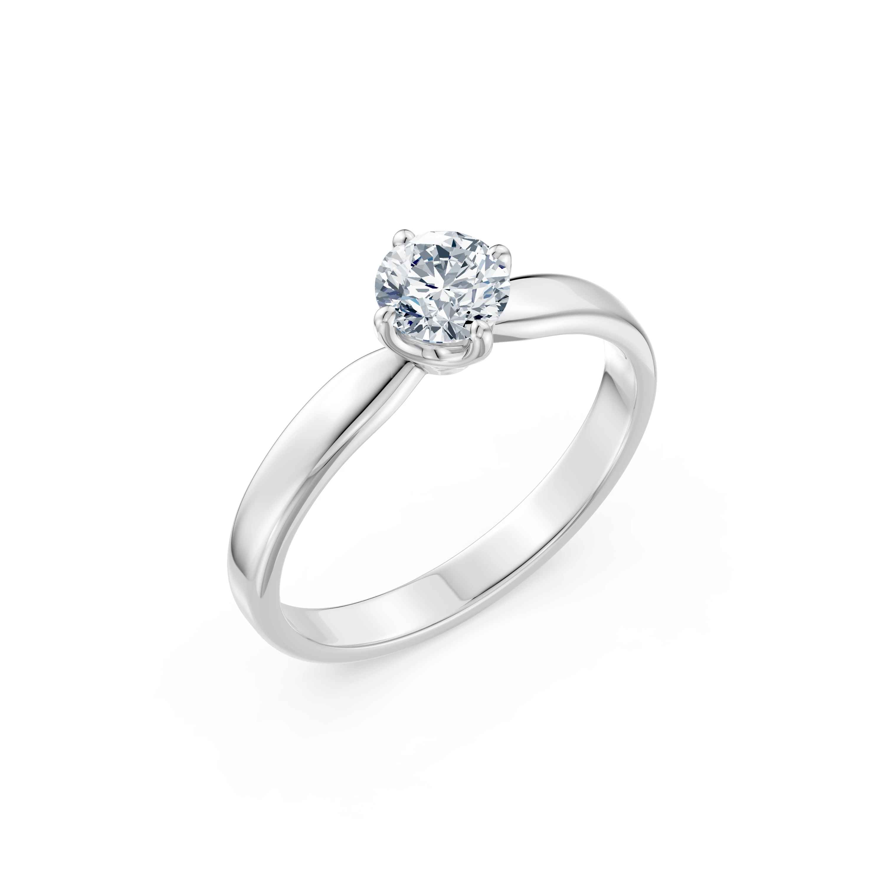 Inel de logodnă solitaire din aur cu diamant natural, diamant central de 0.45 ct, G/SI – Elara Strălucitoare