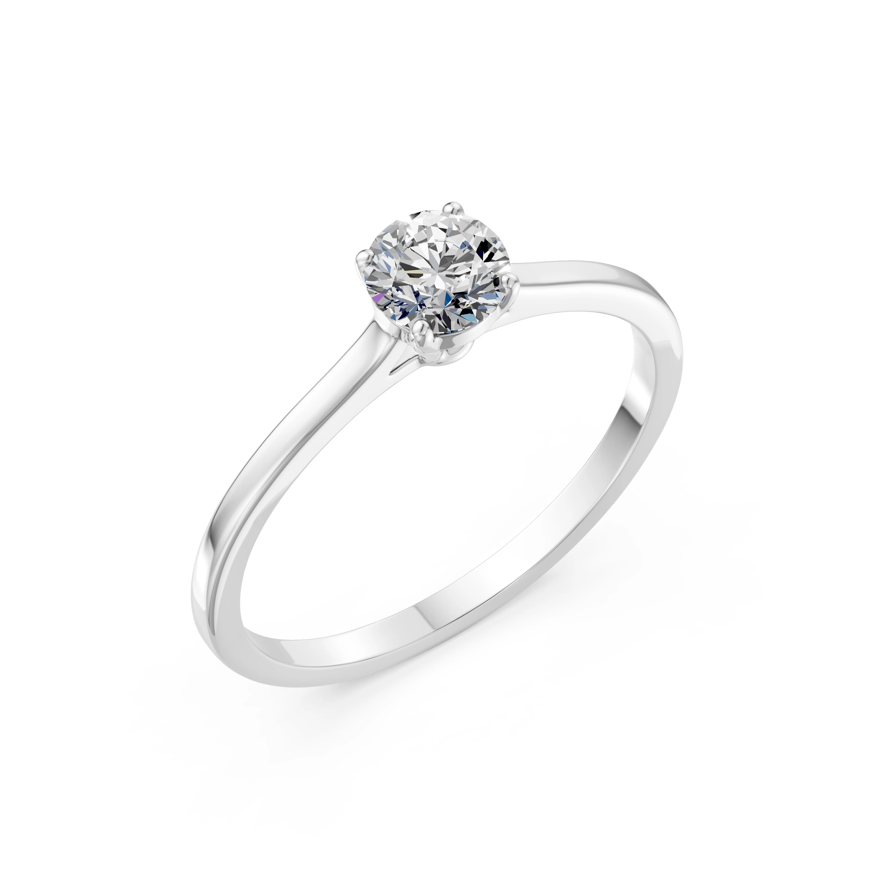 Inel de logodnă solitaire din aur cu diamant natural, diamant central de 0.5 ct, G/SI – Aurelia Strălucitoare
