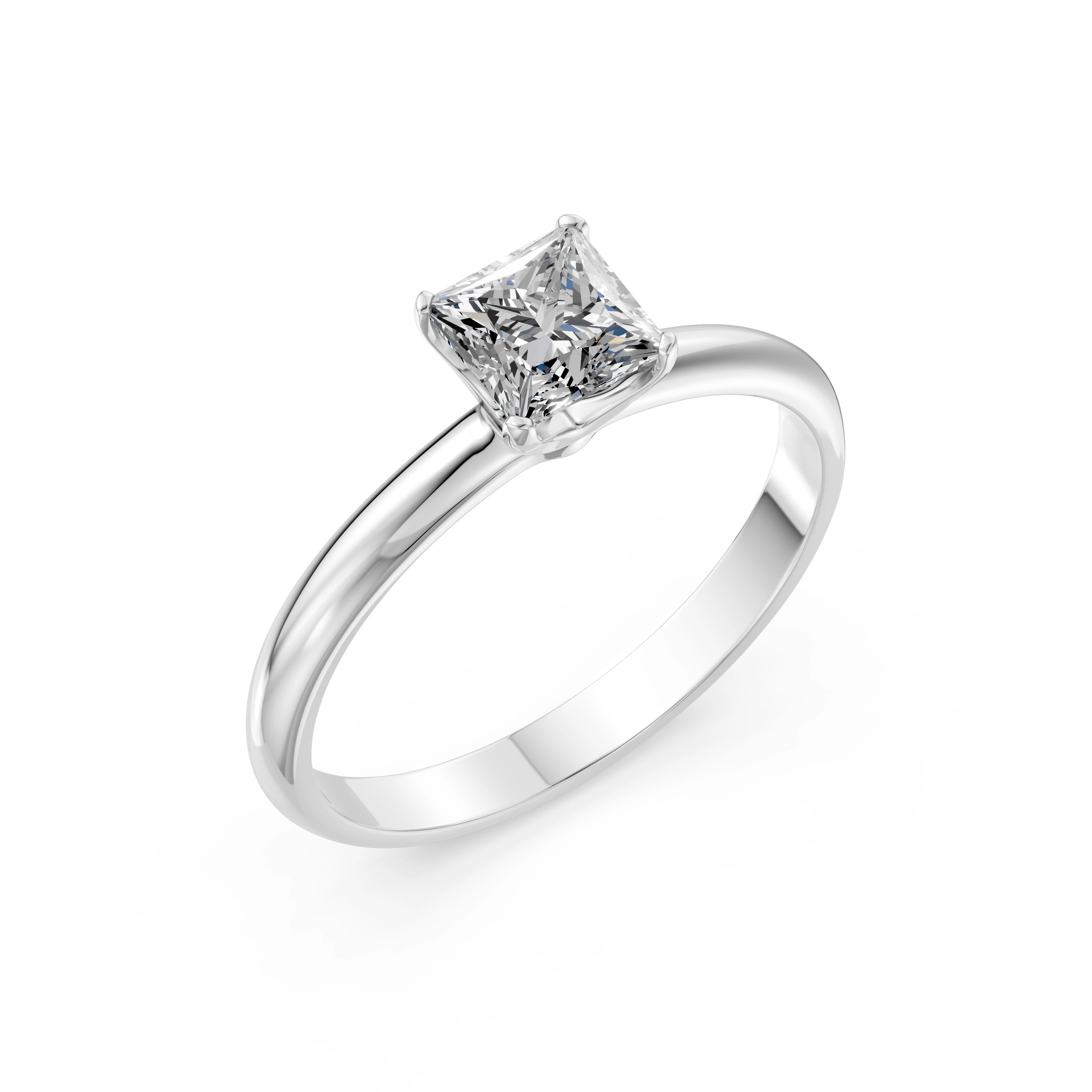 Inel de logodnă solitaire din aur cu diamant natural, diamant central de 0.5 ct, G/SI – Celestia Grațioasă