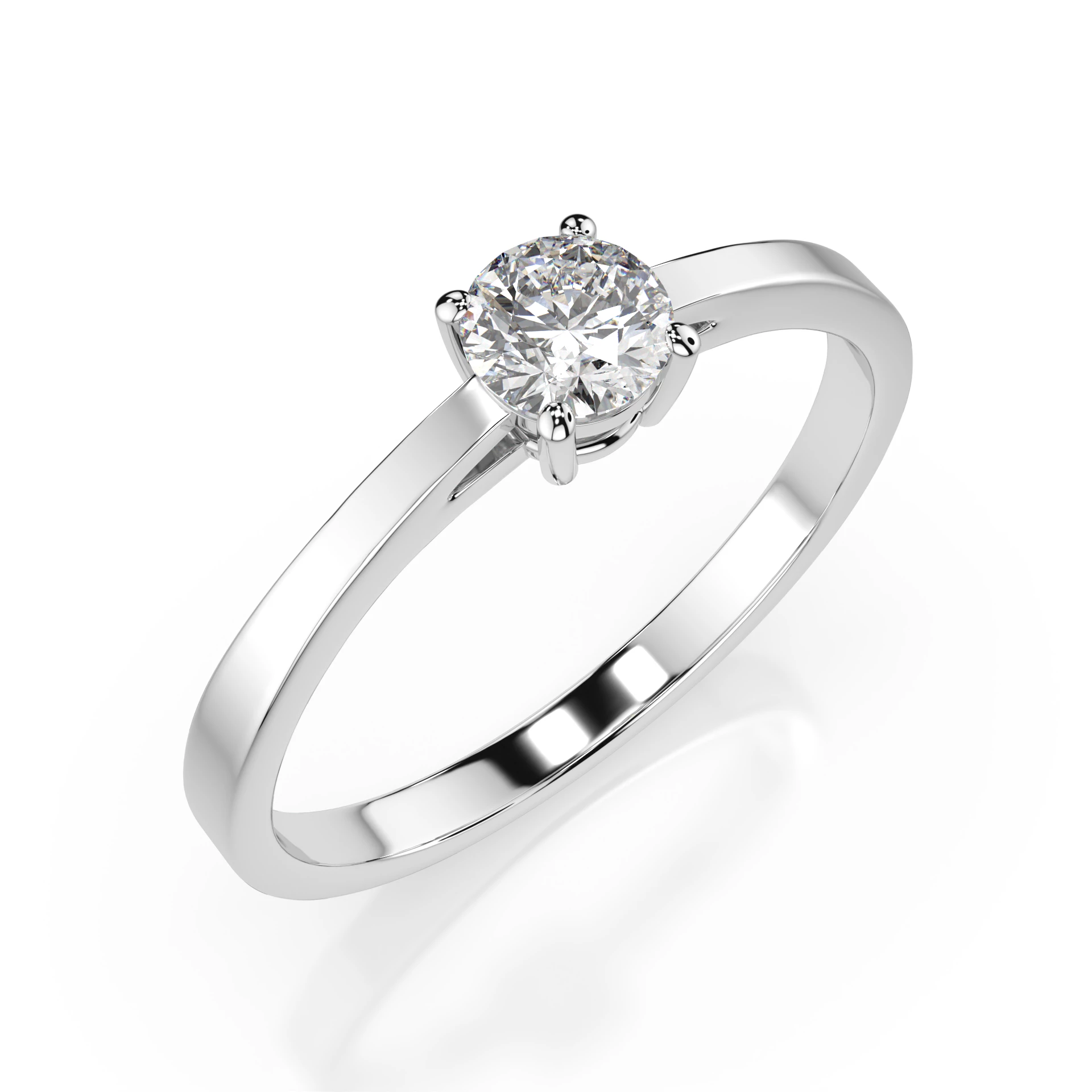 Inel de logodnă solitaire din aur 14k cu diamant natural, diamant central rotund de 0.25 ct, G/SI – Evelina Prețioasă