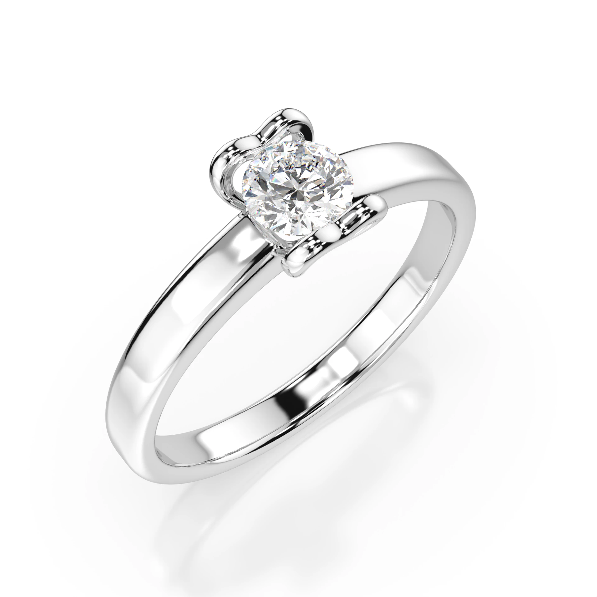Inel de logodnă solitaire din aur 14k cu diamant natural, diamant central rotund de 0.3 ct, G/SI – Amalthea Armonioasă