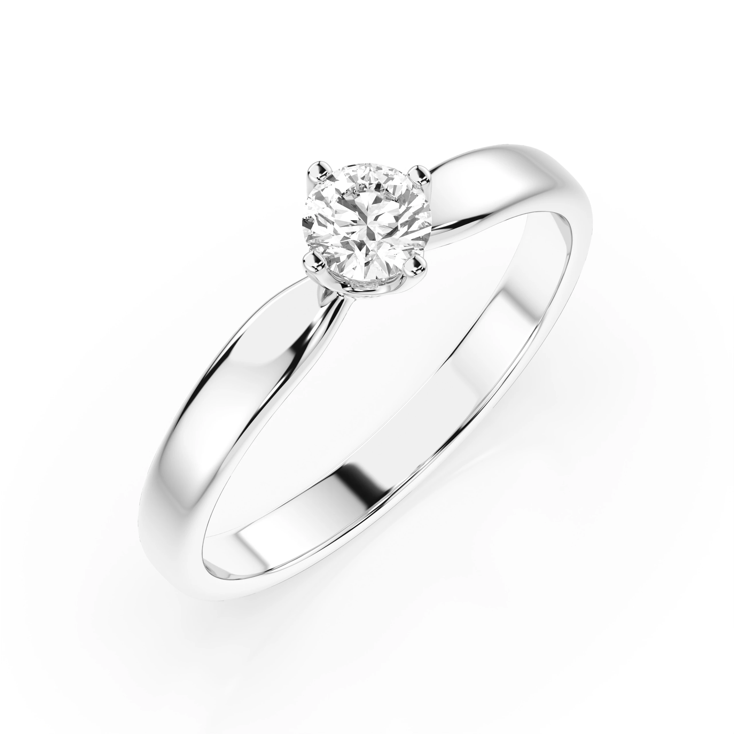 Inel de logodnă solitaire din aur 14k cu diamant natural, diamant central rotund de 0.3 ct, G/SI – Amalthea Eternă