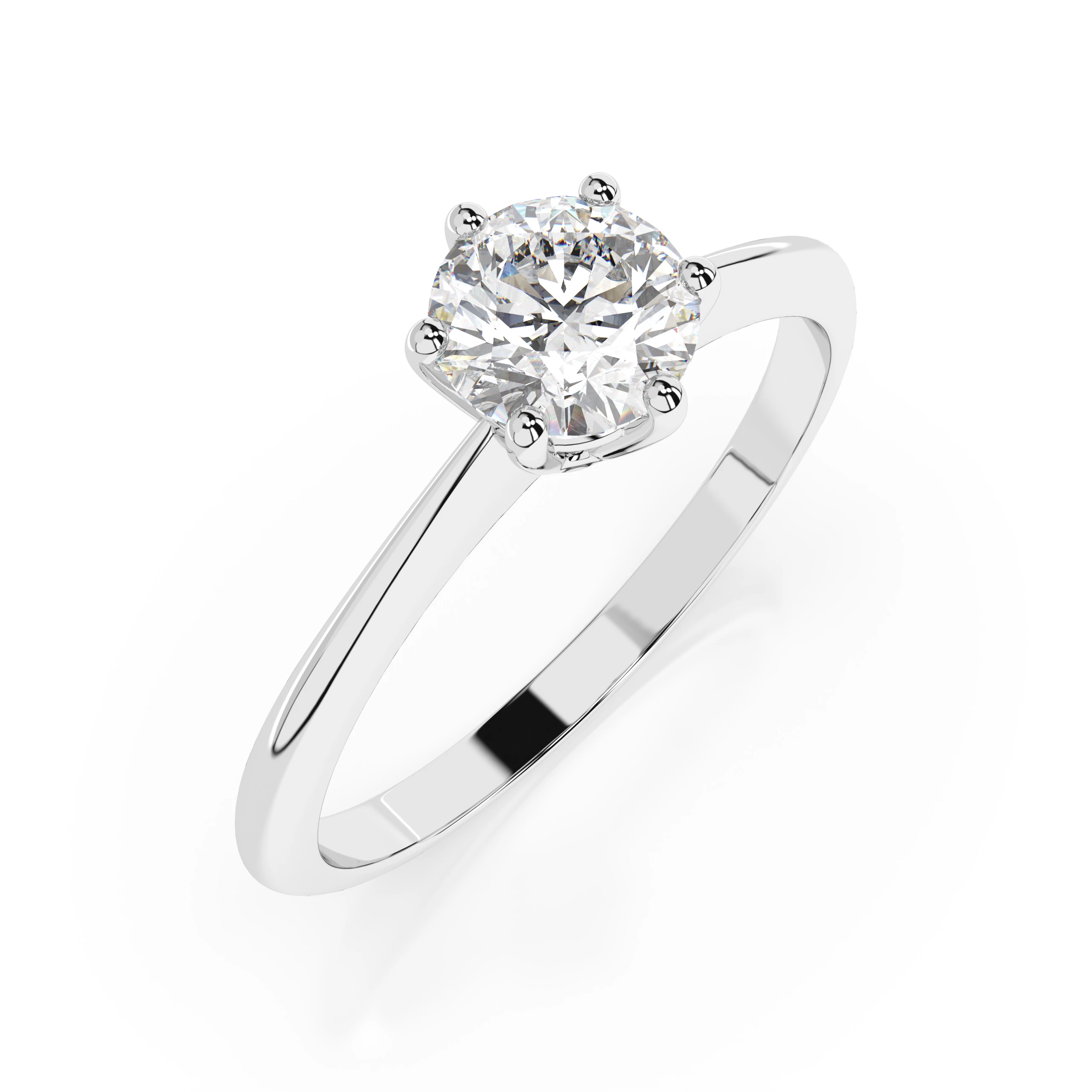 Inel de logodnă solitaire din aur 14k cu diamant natural, diamant central rotund de 0.3 ct, G/SI – Violetta Luminoasă