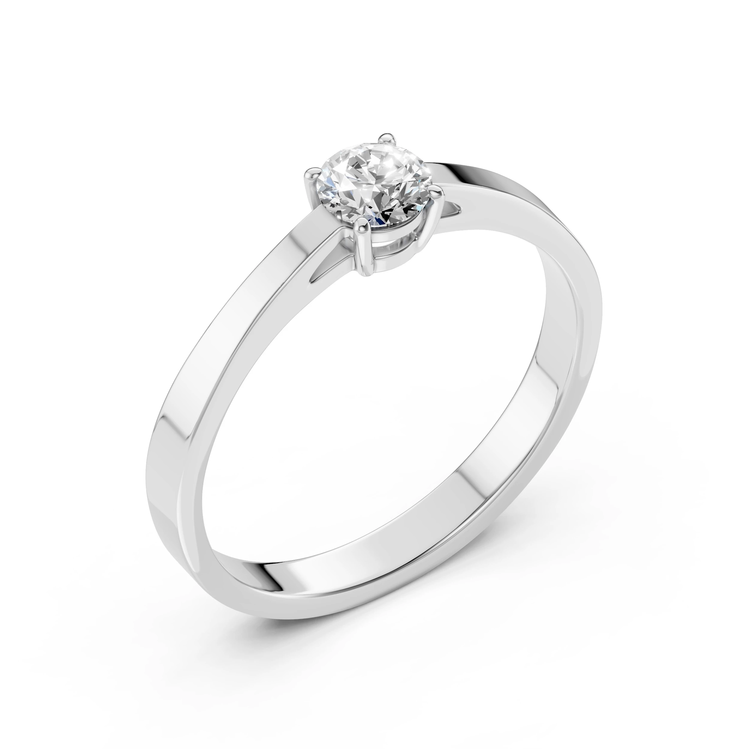 Inel de logodnă solitaire din aur cu diamant natural, diamant central rotund de 0.45 ct, G/SI – Seraphina Prețioasă