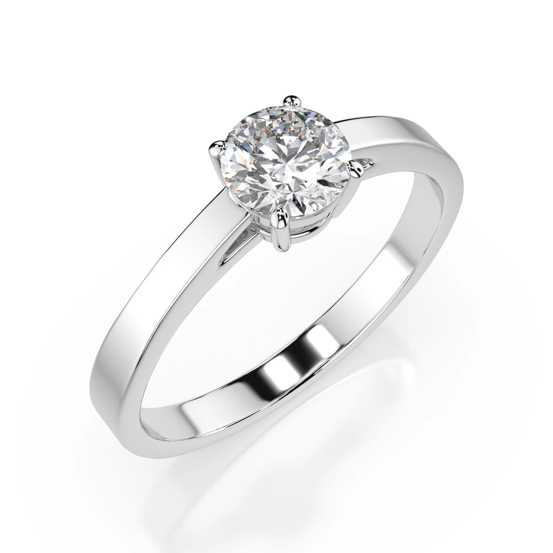 Inel de logodnă solitaire din aur 14k cu diamant natural, diamant central rotund de 0.5 ct, G/SI – Florentina Eternă