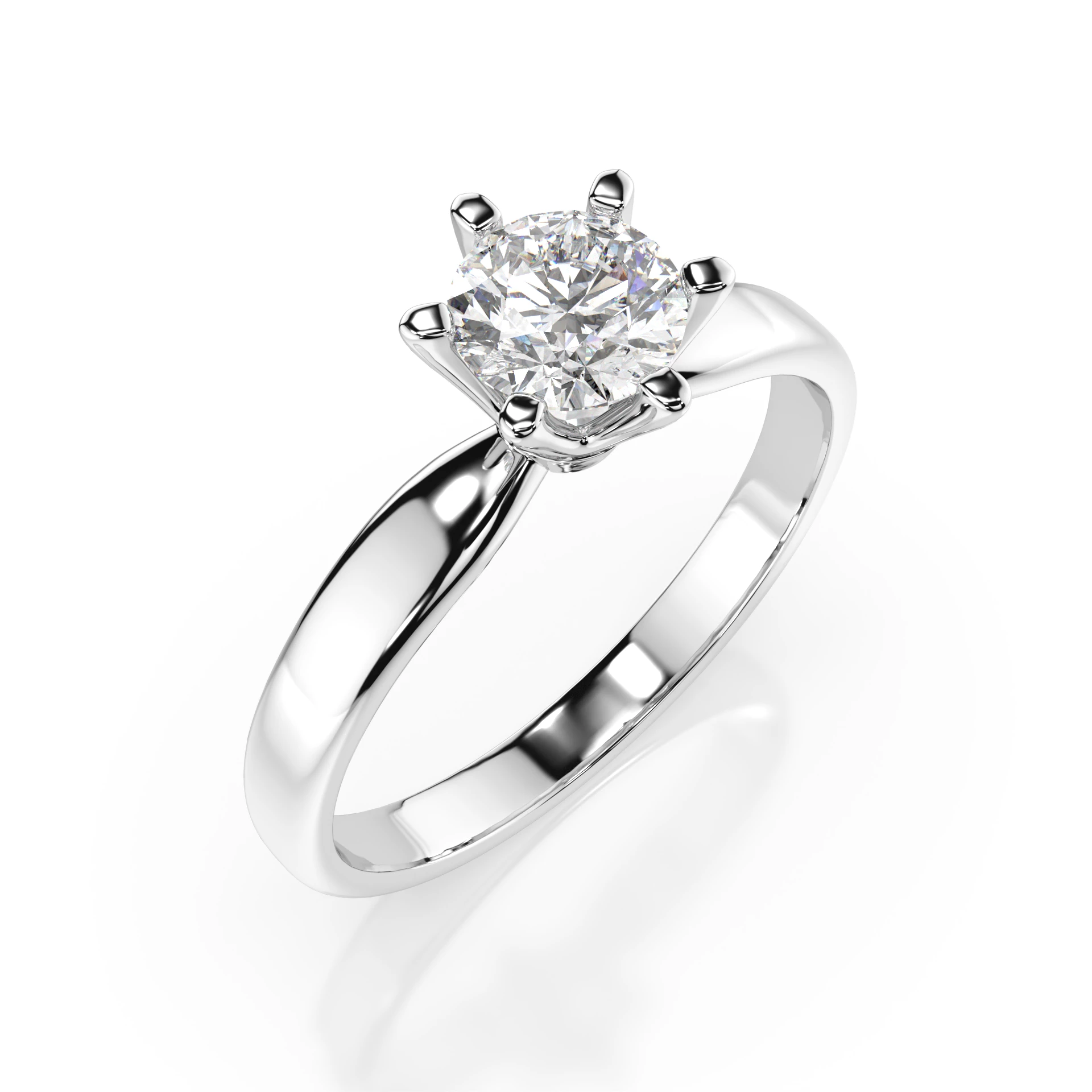 Inel de logodnă solitaire din aur 14k cu diamant natural, diamant central rotund de 0.7 ct, G/SI – Arabella Eternă