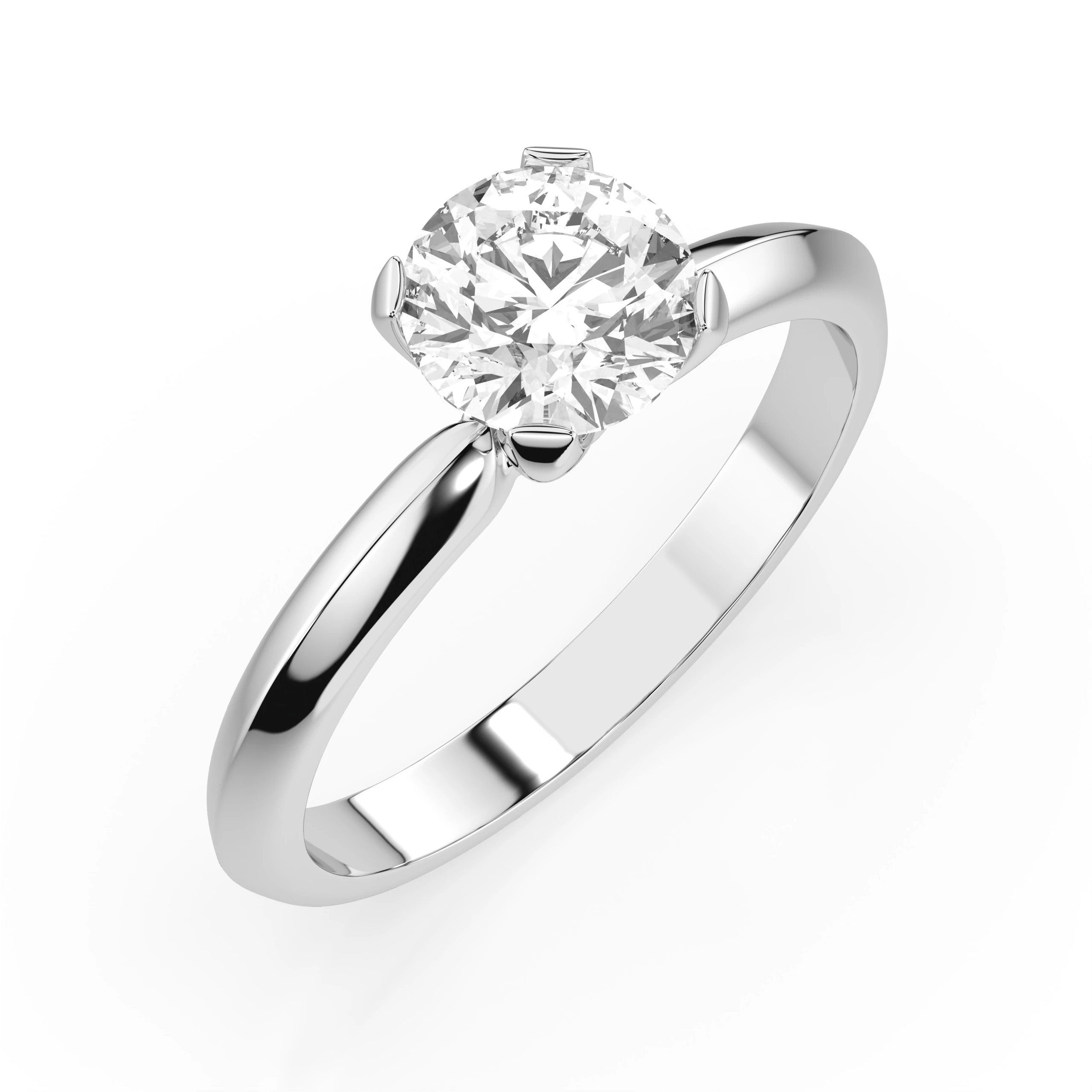 Inel de logodnă solitaire din aur 14k cu diamant natural, diamant central rotund de 0.7 ct, G/SI – Delphina Regală