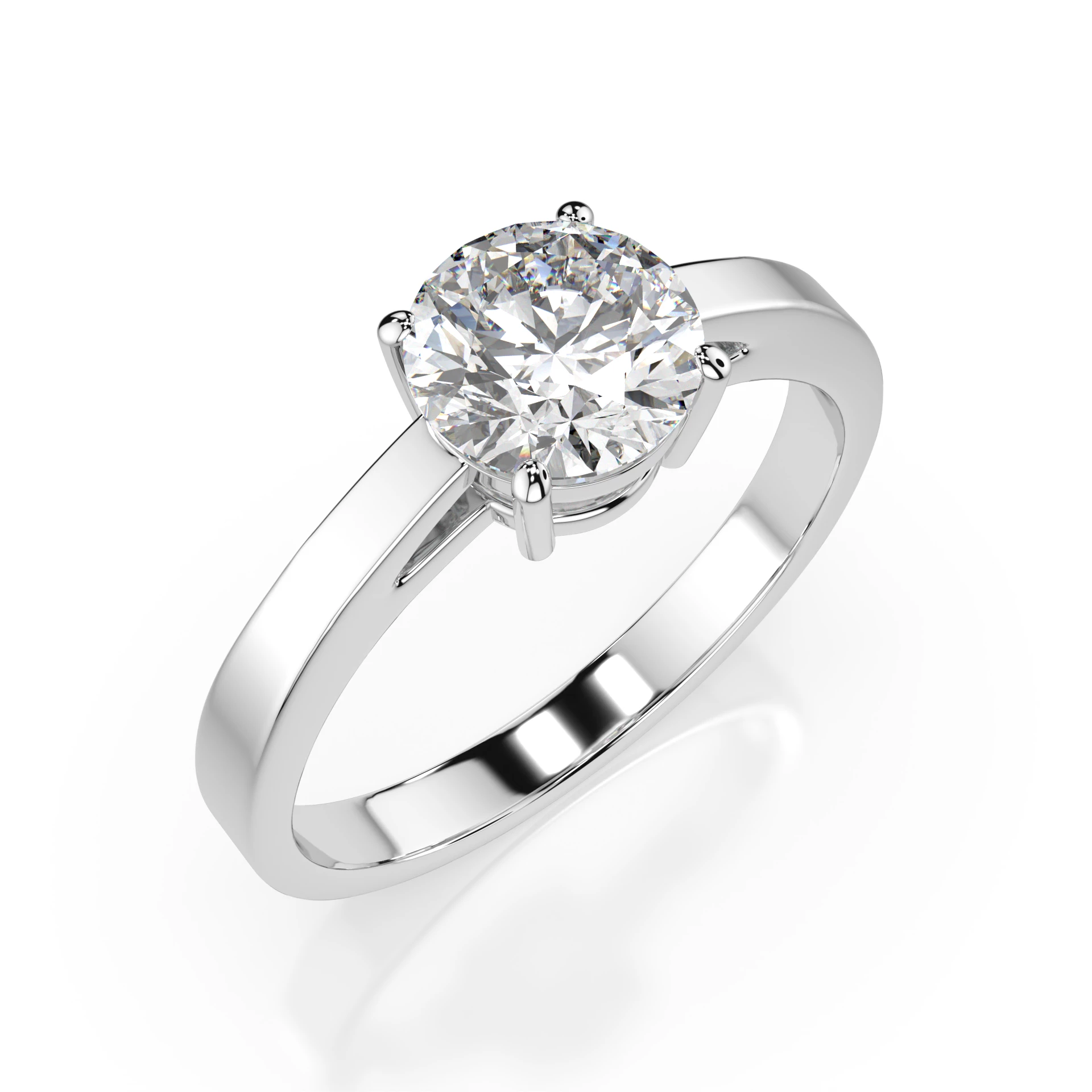 Inel de logodnă solitaire din aur cu diamant natural, diamant central rotund de 0.7 ct, G/SI – Elara Armonioasă