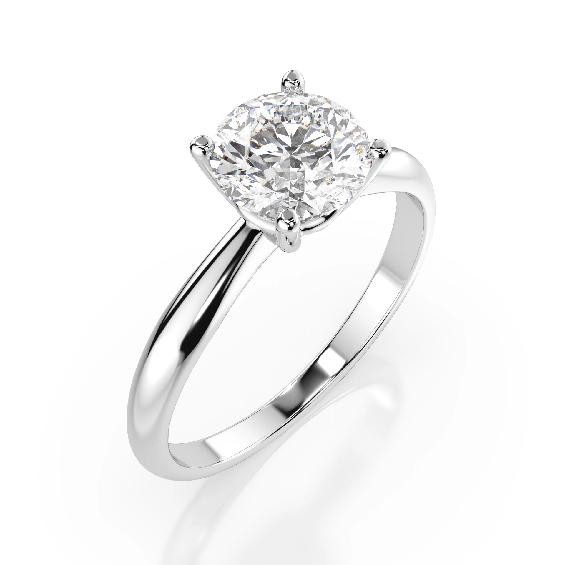 Inel de logodnă solitaire din aur cu diamant natural, diamant central rotund de 1 ct, G/SI – Leonora Eternă