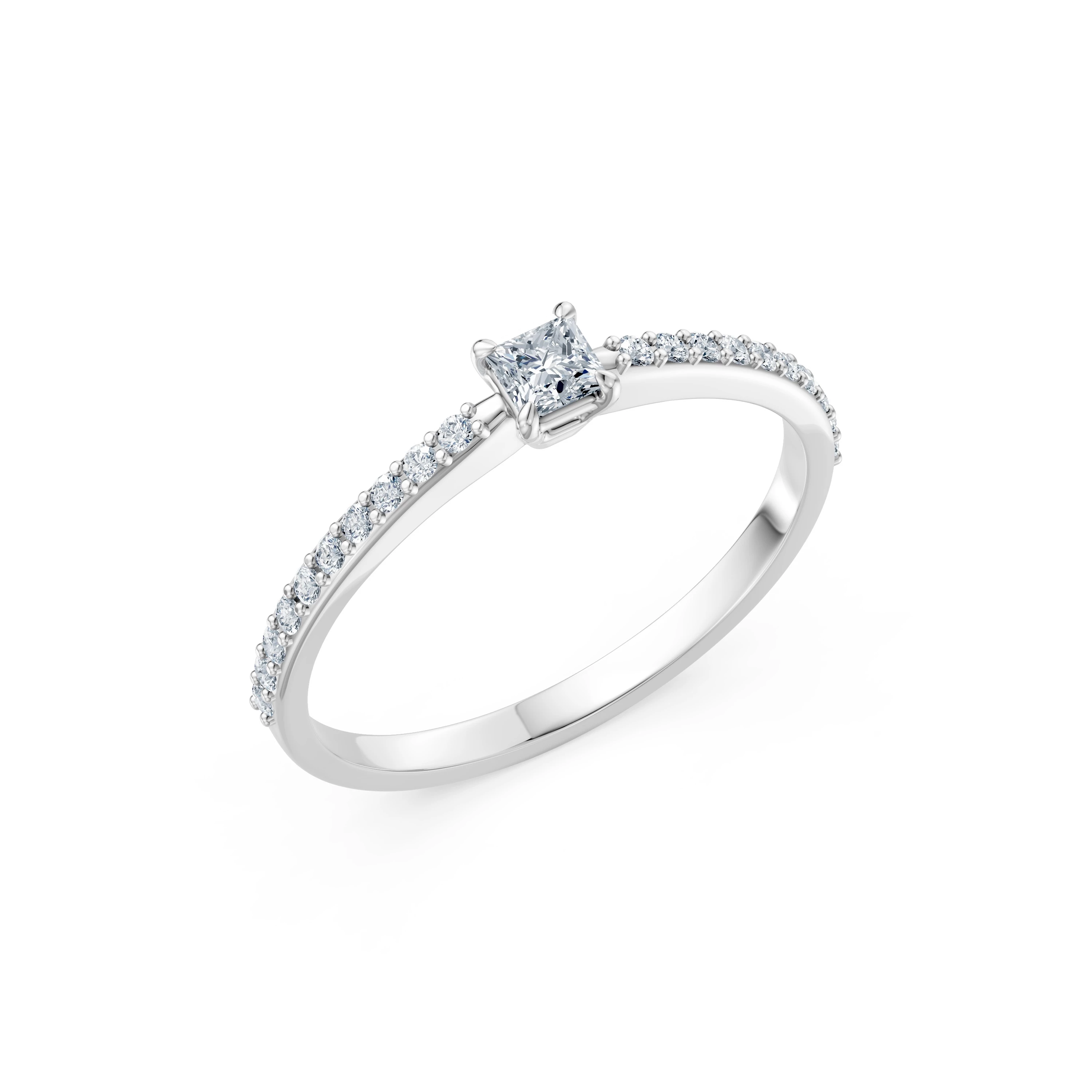 Inel de logodnă solitaire din aur 14k cu diamante naturale, diamant central de 0.17 ct, G/SI – Violetta Sublimă