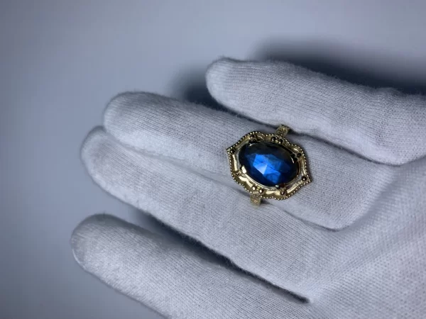 Inelul din aur 14k Aurora Mistica - Labradorit si Diamante in Splendoare