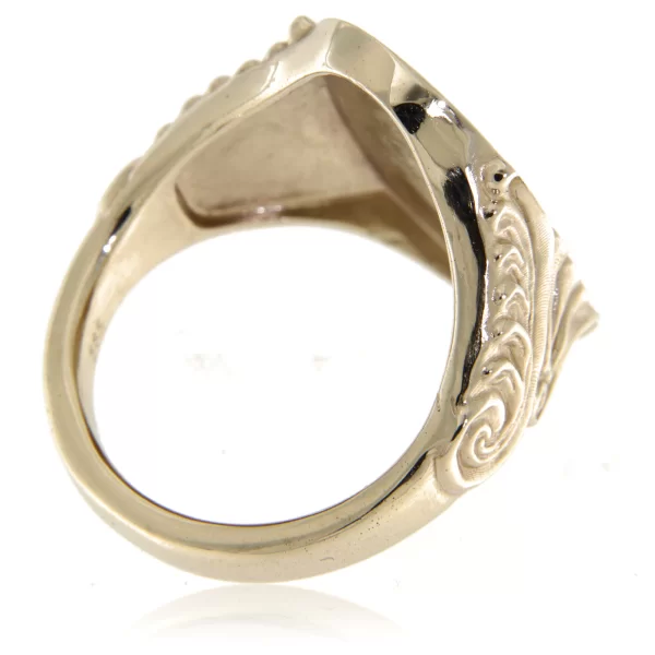 Inelul Sufletului - Aur Alb fara rodiu Sculptat Manual si Diamant