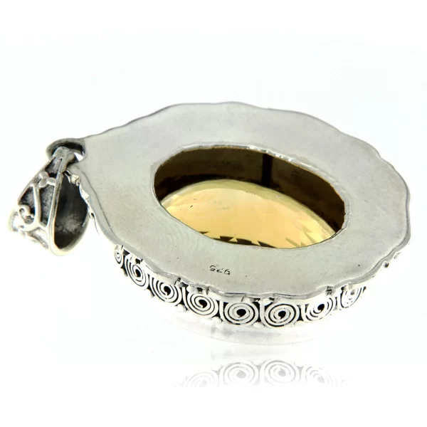 Pandant argint 925 Citrin Natural oval - Eleganta Solara