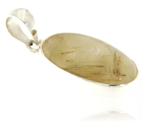 Pandant Argint 925 Cuart rutilat Natural Oval - Reflexii Solare
