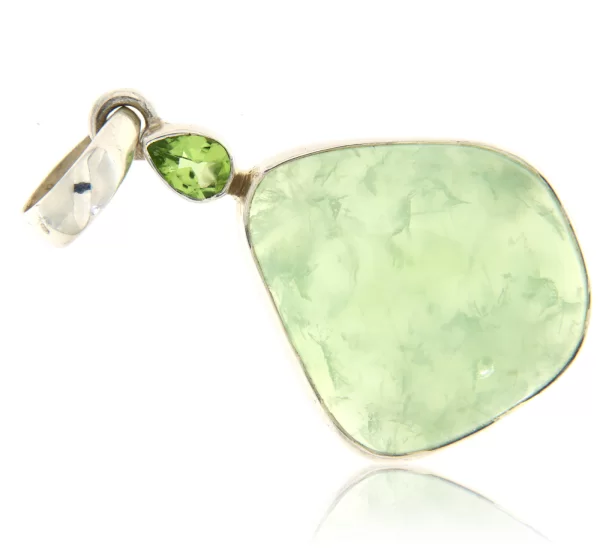 Pandant argint 925 Prehnit Peridot Naturale - Echilibru si Vindecare