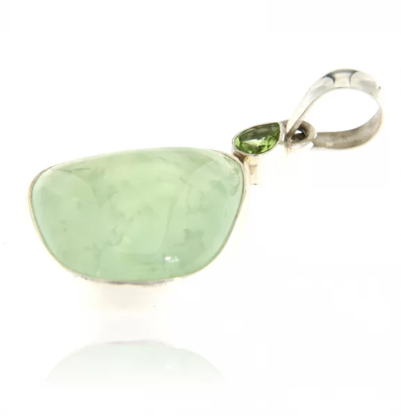 Pandant argint 925 Prehnit Peridot Naturale - Echilibru si Vindecare
