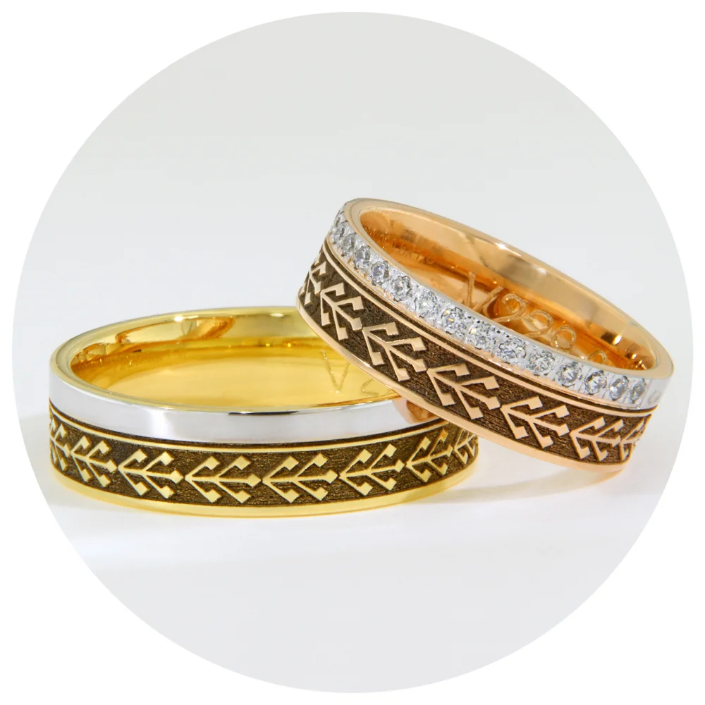 Verighete Aur Combinat cu Model Tradițional Diamante Naturale – Venetia