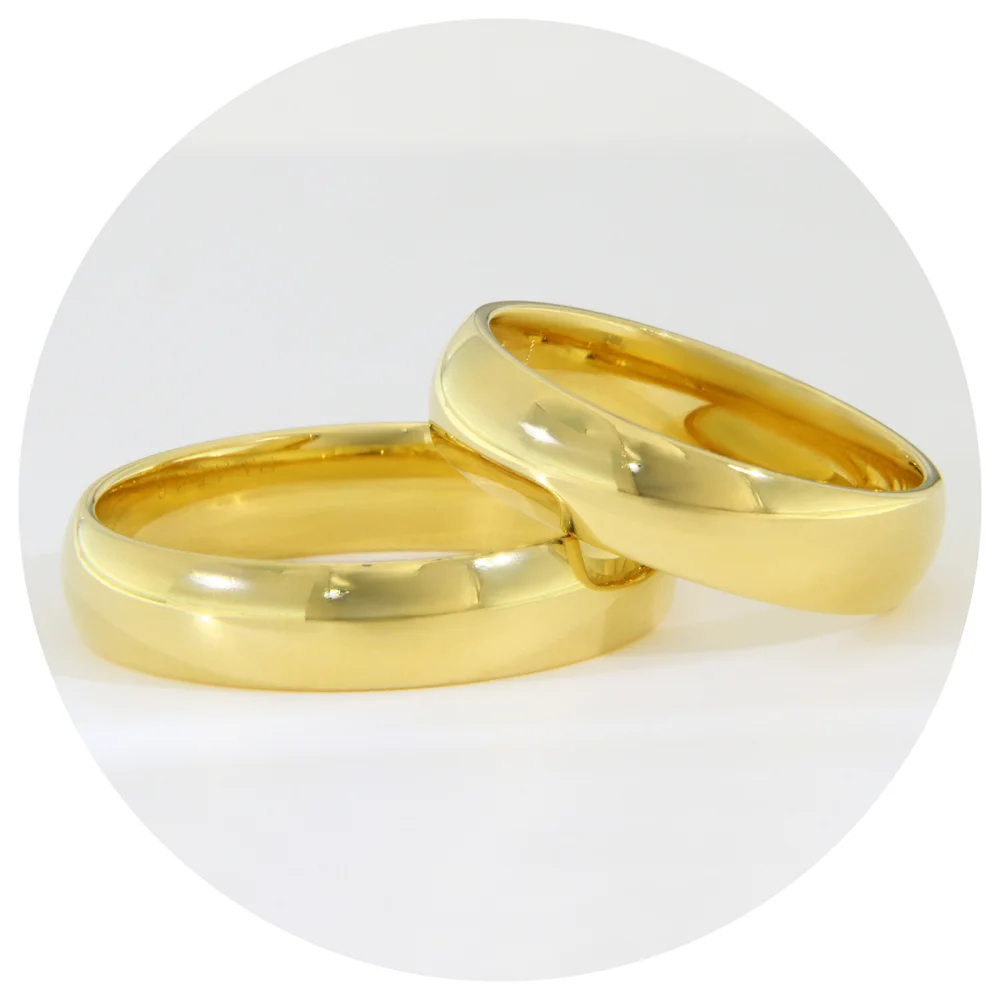 Verighete Aur Galben 14k Finisaj lucios Design curbat | Bergamo