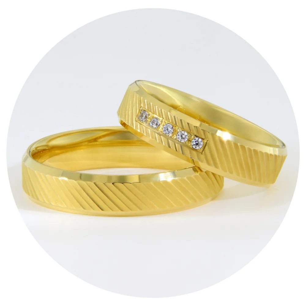 Verighete Aur Galben 14k Textura diagonala 5 Diamante Naturale