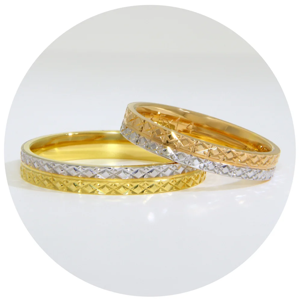 Verighete Cuplu Aur 14 k Duo Geometric | Chicago