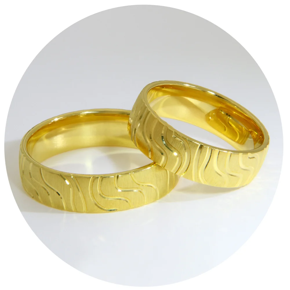 Verighete Cuplu Aur Galben 14 k Model Abstract | Atlantic